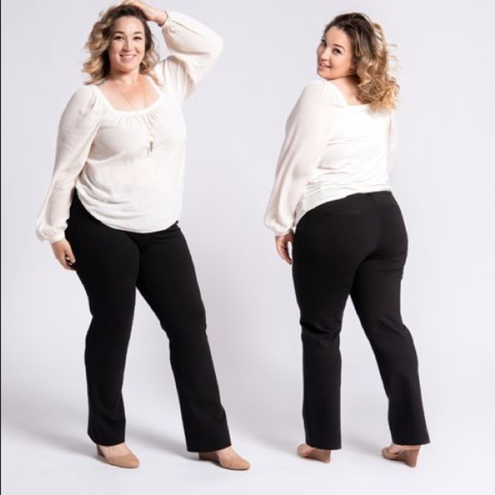 NWT Betabrand classic boot cut dress pant yoga pants, black, XXL
